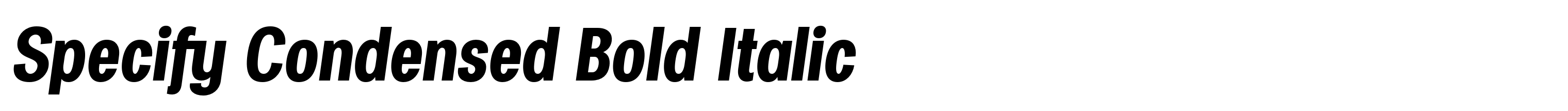 Specify Condensed Bold Italic